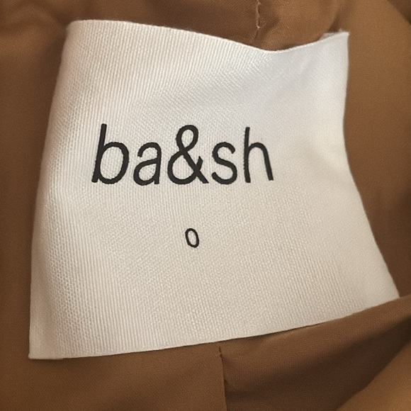 BA&SH Drape Coat Trench Black Leather Belt Camel Size 4 S 0 Luxury Wrap Casual - Picture 14 of 15